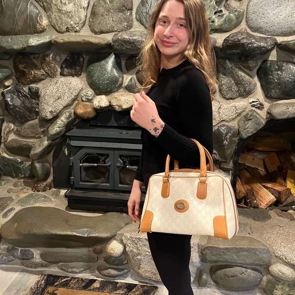 Gucci-plus Cream and Tan satchel Bag in great condition!VINTAGE♥️❤️ - Picture 10 of 11